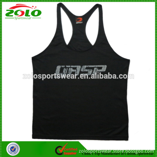 China Professional T-Back Black Color Cotton Gym Singlet